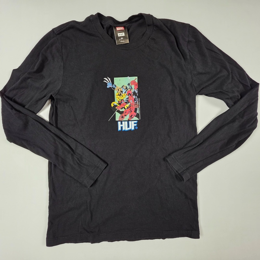 HUF x Marvel Deadpool & Wolverine Hack 'n Slash Large Long Sleeve T-Shirt‎ Black